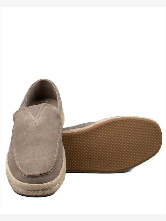 Alonso Loafer Rope Suede Men's Espadrilles in Beige Color