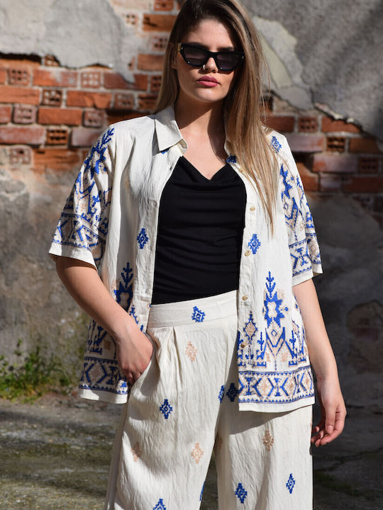 Women's Blue Set with Pants with Elastic