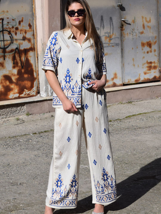 Women's Blue Set with Pants with Elastic