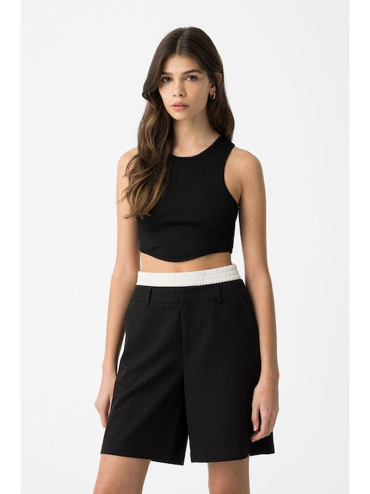 Παιδικό Crop Top Αμάνικο Black