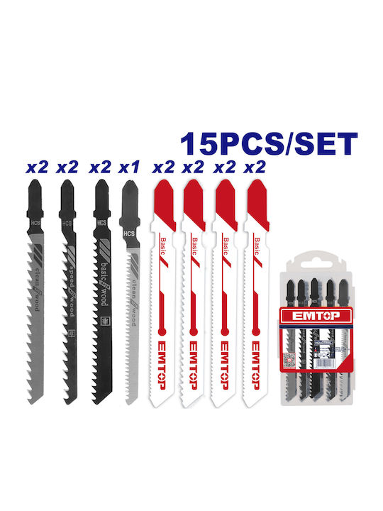 Jigsaw Blade Set 15 Pcs Ejsbt1501 Emtop