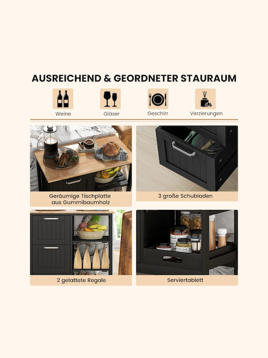 Boden Küchenschrank Schwarz 67x37x84cm