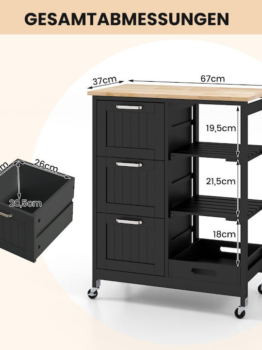 Boden Küchenschrank Schwarz 67x37x84cm