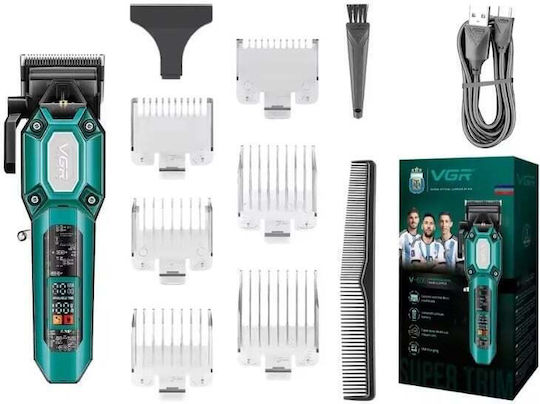 VGR Set Rechargeable Hair Clipper Green V-600