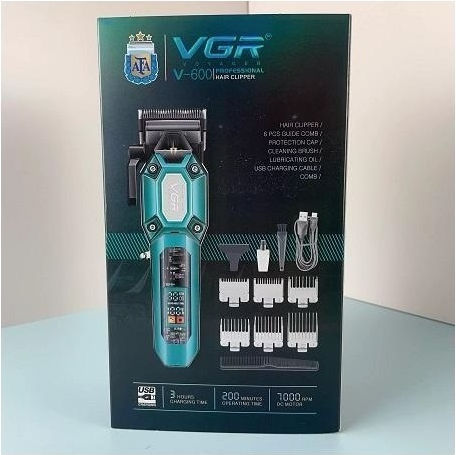 VGR Set Rechargeable Hair Clipper Green V-600