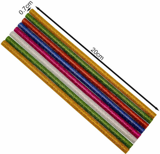Set mit 8 Glitzer-Silikonstäben Mehrfarbig 7x200mm OEM