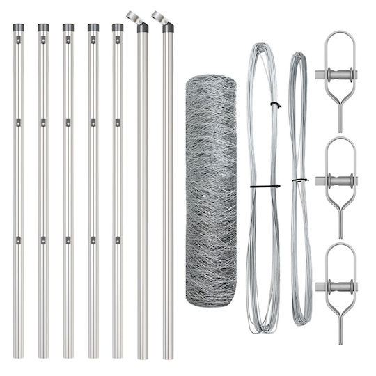 vidaXL Sechseckig Draht für Gartenzaun aus Stahl 60x3.2x100cm 7Stück Gray