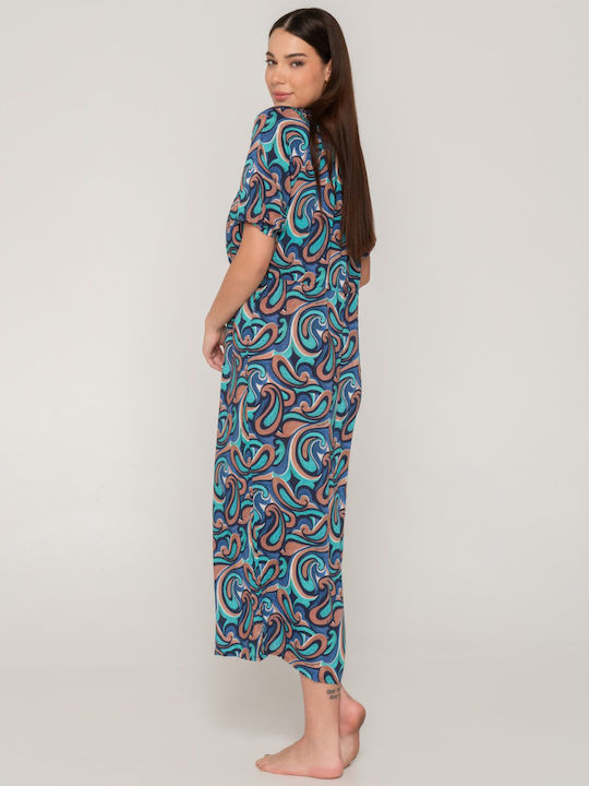 Luna Women's Maxi Dress Beachwear Blue