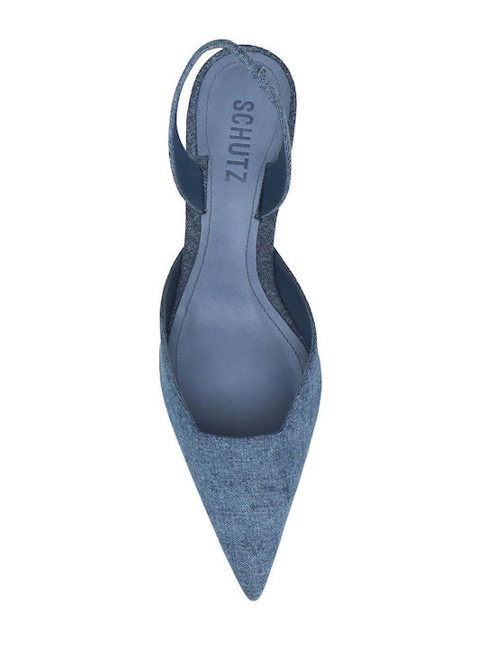 Leder Pumps Blau