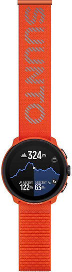 Suunto Run Stainless Steel 46mm Smartwatch with Heart Rate Monitor (Coral Orange)