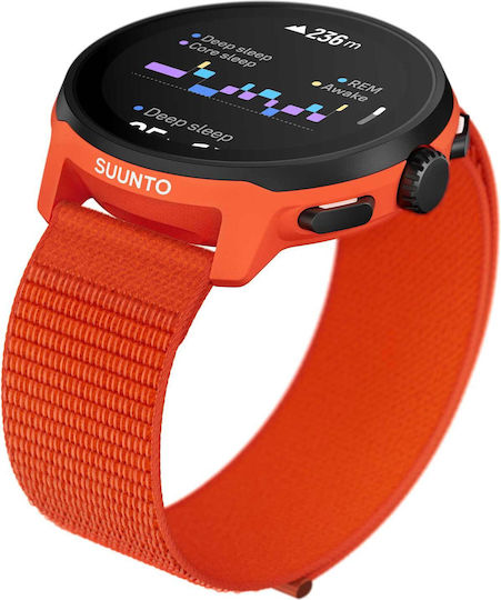 Suunto Run Stainless Steel 46mm Smartwatch with Heart Rate Monitor (Coral Orange)