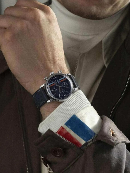 Timex Men's Watch Battery with Blue Leather Strap