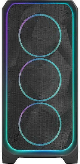 Fractal Design Meshify 3 XL Ambience Pro RGB Light Tint Gaming Midi Tower Κουτί Υπολογιστή με Πλαϊνό Παράθυρο Μαύρο