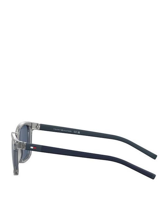 Tommy Hilfiger Unisex Sonnenbrillen mit Grau Horn umrandetem Rahmen und Blauem Glas TH2244/S KB7/KU