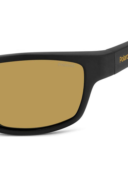 Polaroid Men's Sunglasses with Black Frame and Yellow Polarized Lens PLD7037/S PGC/MU