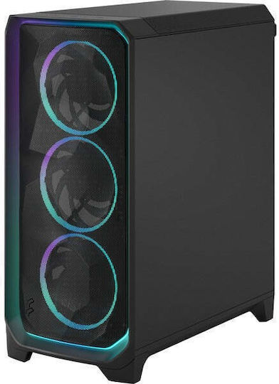 Fractal Design Meshify 3 RGB TG Light Tint Gaming Midi Tower Κουτί Υπολογιστή με Πλαϊνό Παράθυρο Μαύρο