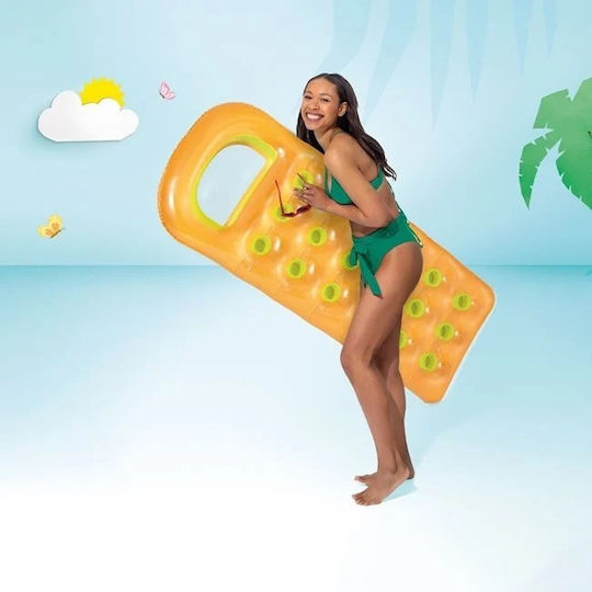 Saltea Gonflabilă Intex cu Suport pentru Băuturi din Vinil Intex 1.88x0.71 M Portocaliu