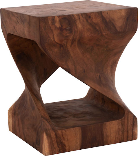 Hocker Für das Wohnzimmer Hölzernes Gebo Dark Natural 35x35x45cm