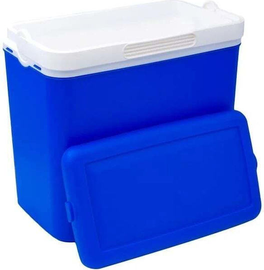 Cutie frigorifică portabilă pentru camping sau plajă 24L capac 38x21x37cm albastru