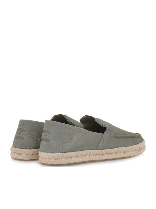 Alonso Loafer Rope Leather Men's Espadrilles in Green Color