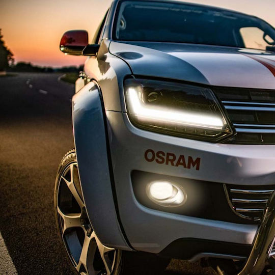 Μπροστινά Φανάρια Set Vw Amarok 2010+ Drl Full Led Halogen Version Μαύρα Ledhl107-bk Rhd Δεξιοτίμονα Osram Ledriving