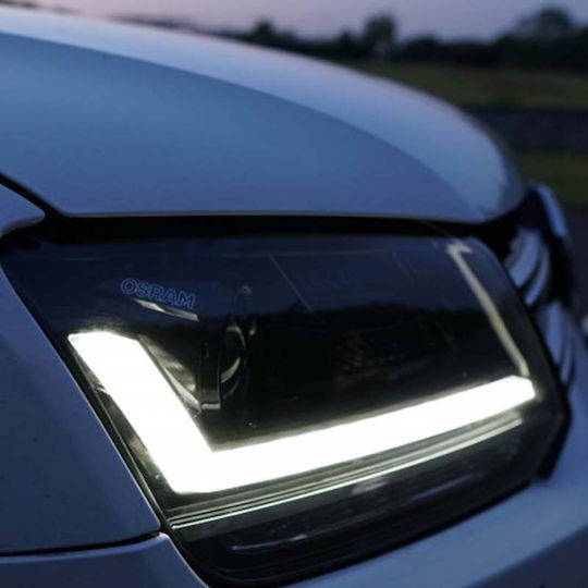 Μπροστινά Φανάρια Set Vw Amarok 2010+ Drl Full Led Halogen Version Μαύρα Ledhl107-bk Rhd Δεξιοτίμονα Osram Ledriving