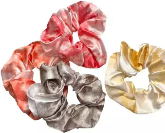 Set de 4 elastice de păr din satin galben fuchsia portocaliu negru Bode 47281