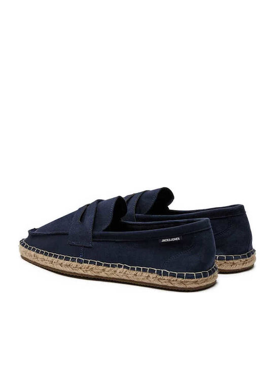 Suede Men's Espadrilles in Blue Color
