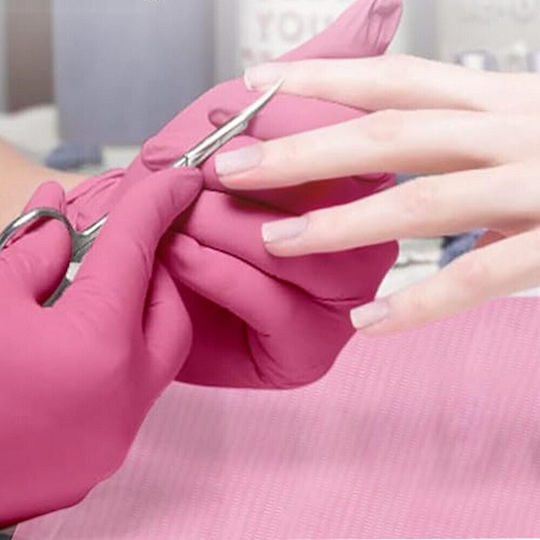 Nitrile Examination Gloves Powder Free Pink 100pcs