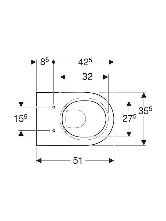 Geberit Acanto Wall-Mounted Toilet with Cover Soft Close White