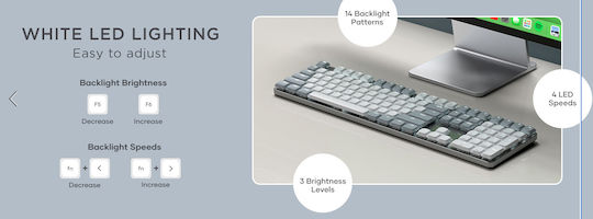 Satechi Slim SM3 Ασύρματο Gaming Μηχανικό Πληκτρολόγιο με Φωτιζόμενα πλήκτρα (Αγγλικό US) Γκρι