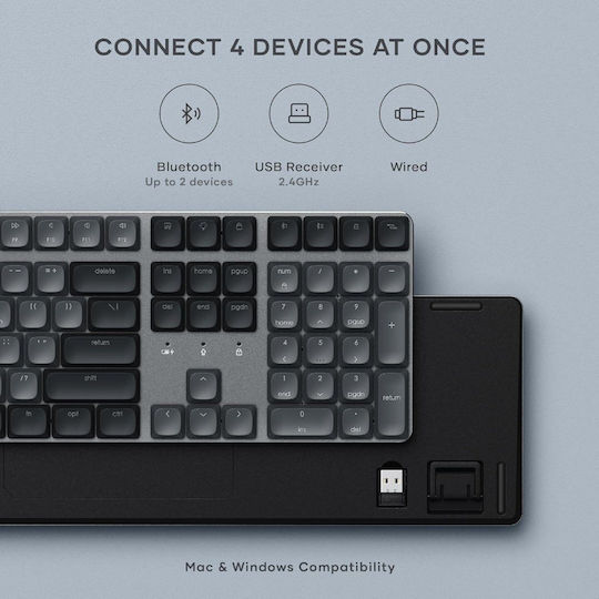 Satechi Slim SM3 Wireless Gaming Mechanical Keyboard with Illuminated keys (English US) Gray