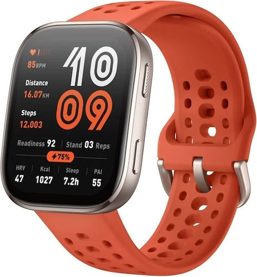 Amazfit Bip 6 46мм Водоустойчив Смартчасовник с Пулсомер (Червен)
