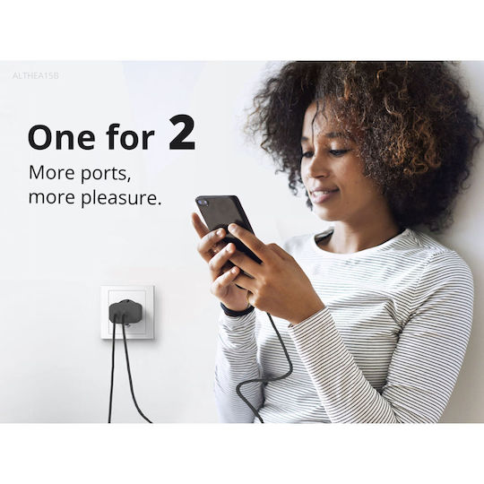 Conceptronic Încărcător Fără Cablu cu Port USB-A și Port USB-C 20W Livrarea energiei / Quick Charge 3.0 / Quick Charge 2.0 Negruς (ALTHEA15B)