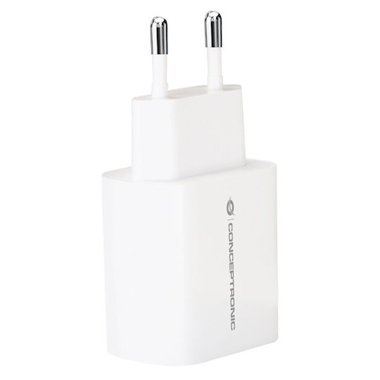 Conceptronic Charger Without Cable with USB-C Port 20W Power Delivery Whites (ALTHEA14W)