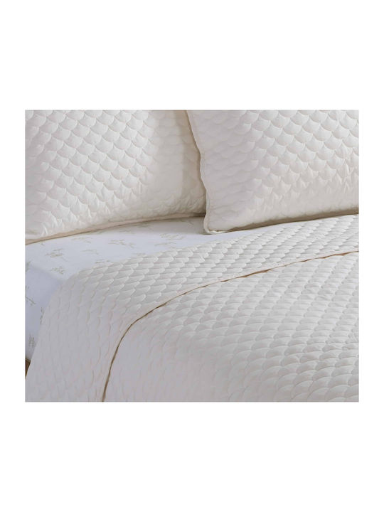 Nef-Nef Homeware Scofield Κουβερλί Ημίδιπλο Microfiber Ecru 180x240cm