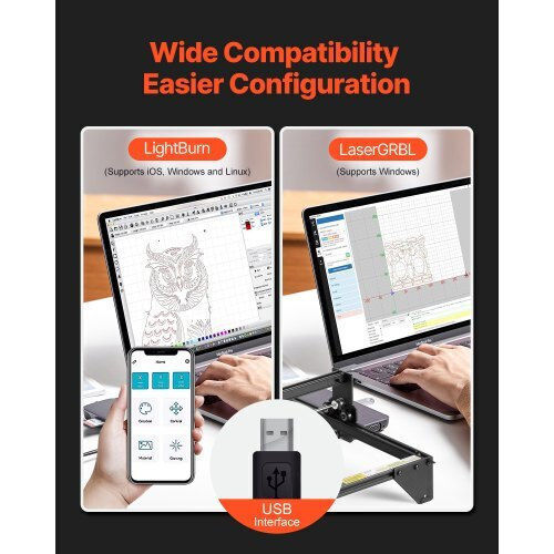 Vevor Laser Engraver 5W Suitable for Wood MDF Acrylic Plexiglass