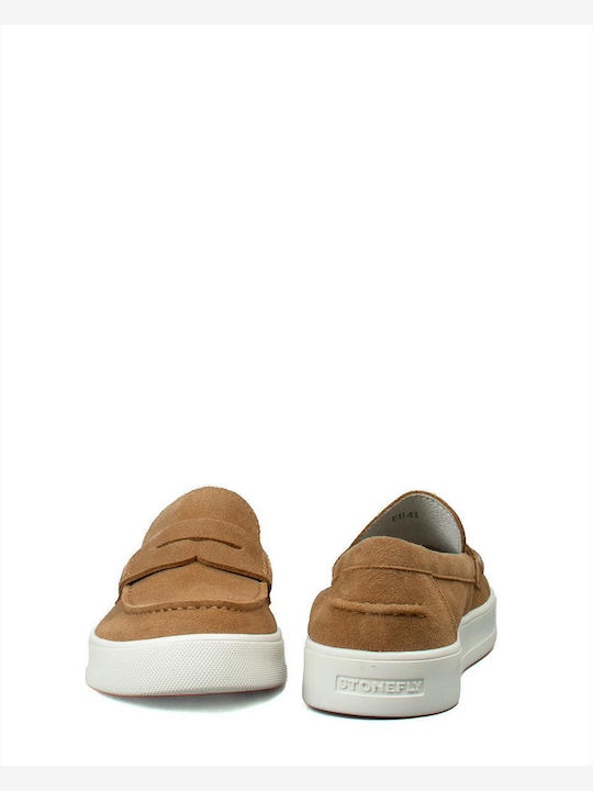 Velour Ανδρικά Loafers σε Καφέ Χρώμα