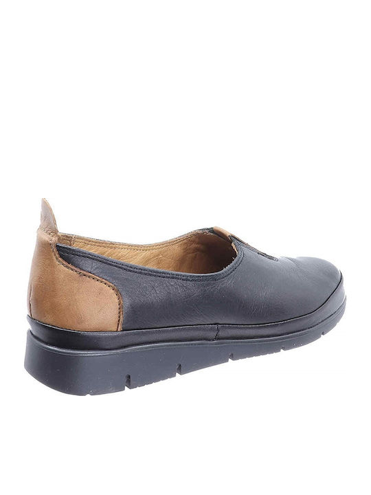 Leder Damen Mokassins in Schwarz Farbe