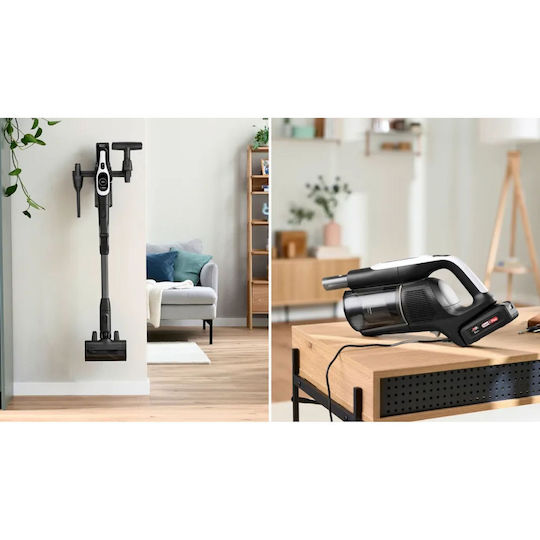 Bosch Unlimited 10 Επαναφορτιζόμενη Σκούπα 2 σε 1 Stick & Χειρός 18V Λευκή