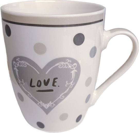 Max Home Porzellan Tasse in Verschiedene Designs Weiß 340ml (Verschiedene Designs) JO00900833K