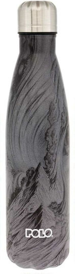 Polo Shapes Bottle Thermos Stainless Steel 500ml Grey Black