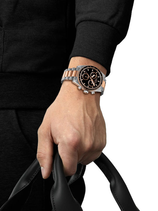 Tissot Men's Watch 40mm Chronograph Battery with Metal Bracelet
