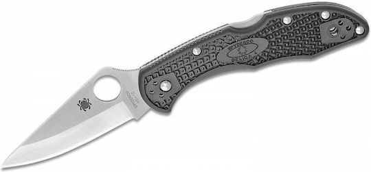 Spyderco Delica Pocket Knife with Locking Mechanism Black in Sheath