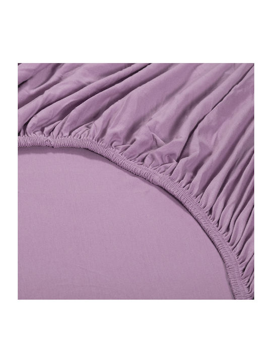 Nef-Nef Homeware Bettlaken Super-Doppel mit Gummiband 160x200+30cm. Jersey 1213-amethyst
