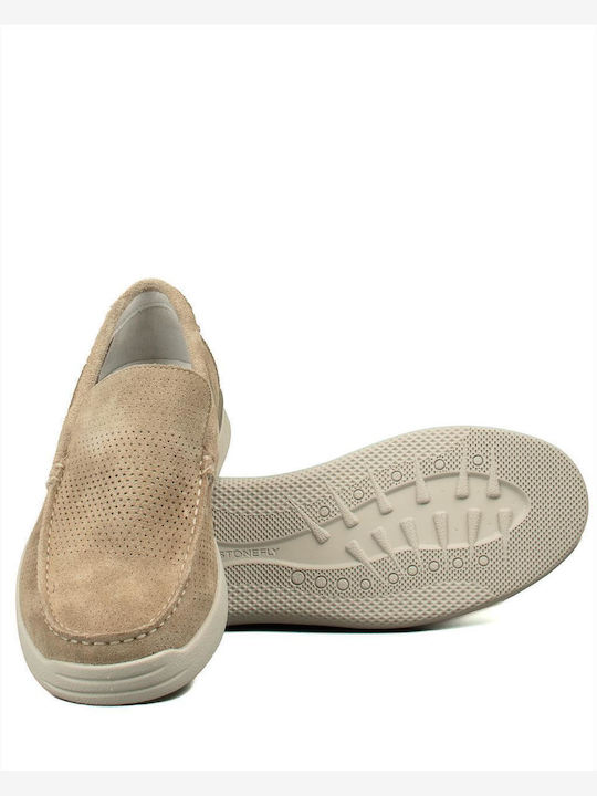 Velour Ανδρικά Loafers σε Καφέ Χρώμα