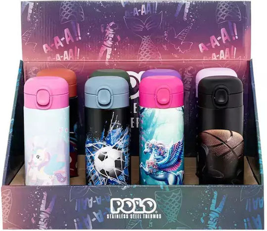 Polo Race Kids Thermos Stainless Steel Water Bottle with Straw 500ml