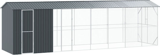 Vidaxl Κλουβί Πουλιών Πρόσθετο Ανθρακί 210x838x247 Εκ Χάλυβας Γκρι