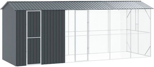 Vidaxl Bird Aviary Extension Anthracite 210x640x247 cm Steel Grey