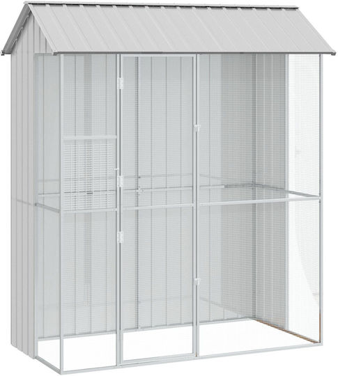 Vidaxl Bird Cage Grey 215x110x247 cm Steel Grey